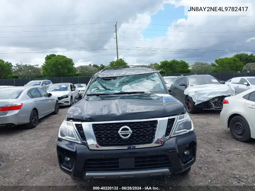 2020 Nissan Armada Platinum 4Wd VIN: JN8AY2NE4L9782417 Lot: 40220132