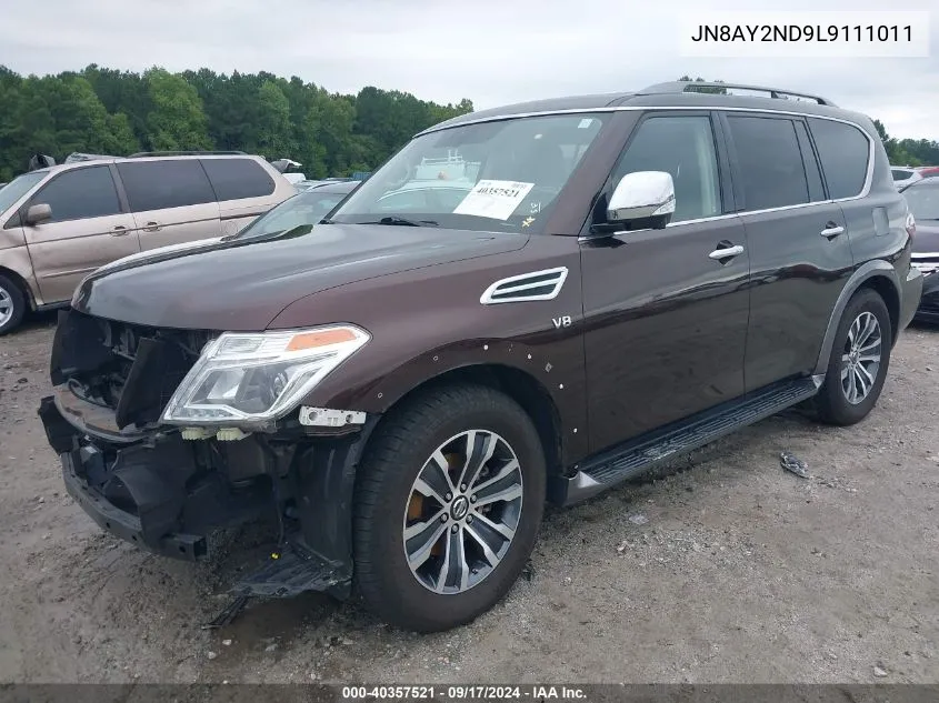 2020 Nissan Armada Sl 2Wd VIN: JN8AY2ND9L9111011 Lot: 40357521