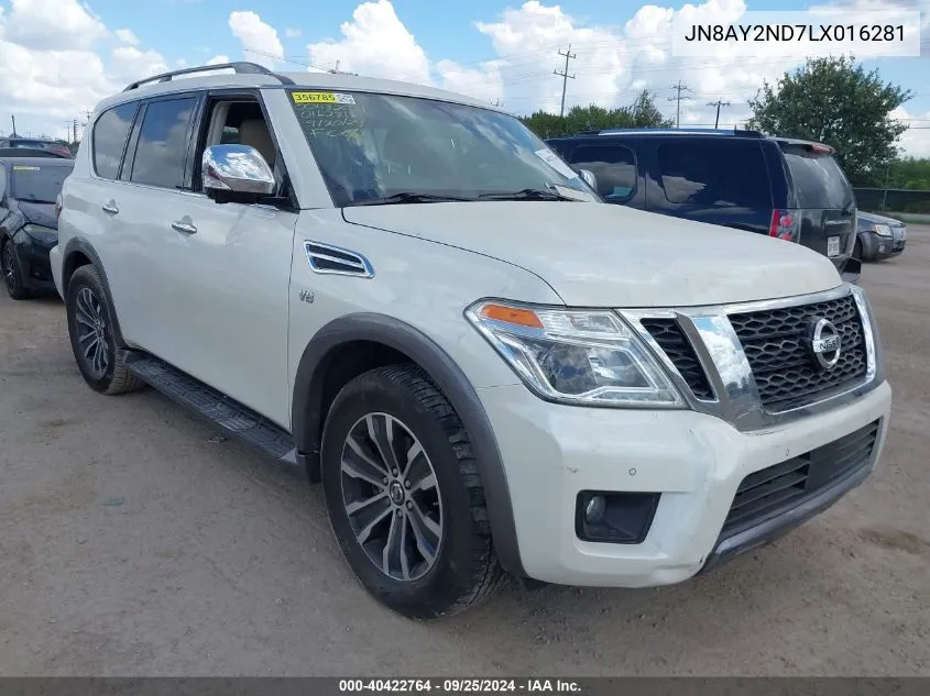 2020 Nissan Armada Sl 2Wd VIN: JN8AY2ND7LX016281 Lot: 40422764