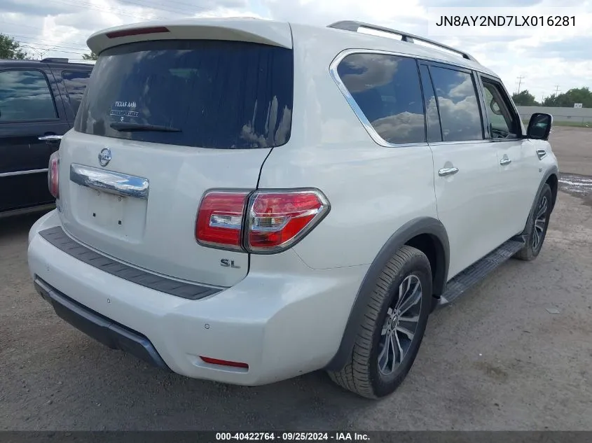 2020 Nissan Armada Sl 2Wd VIN: JN8AY2ND7LX016281 Lot: 40422764