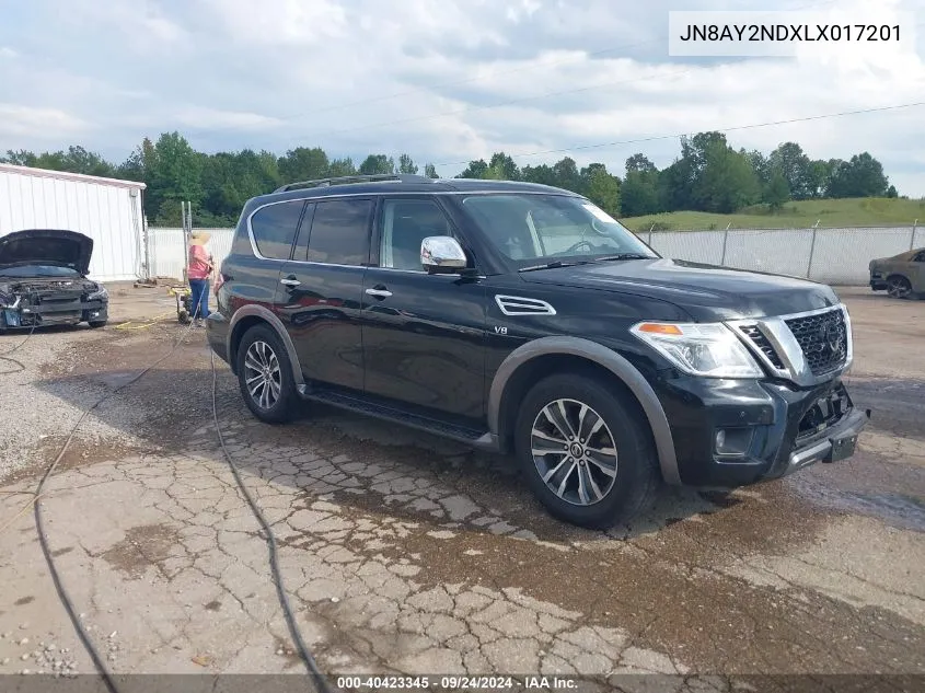 JN8AY2NDXLX017201 2020 Nissan Armada Sl 2Wd