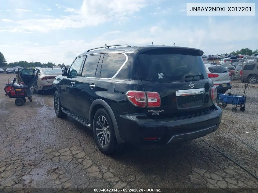 JN8AY2NDXLX017201 2020 Nissan Armada Sl 2Wd