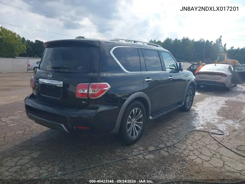 2020 Nissan Armada Sl 2Wd VIN: JN8AY2NDXLX017201 Lot: 40423345