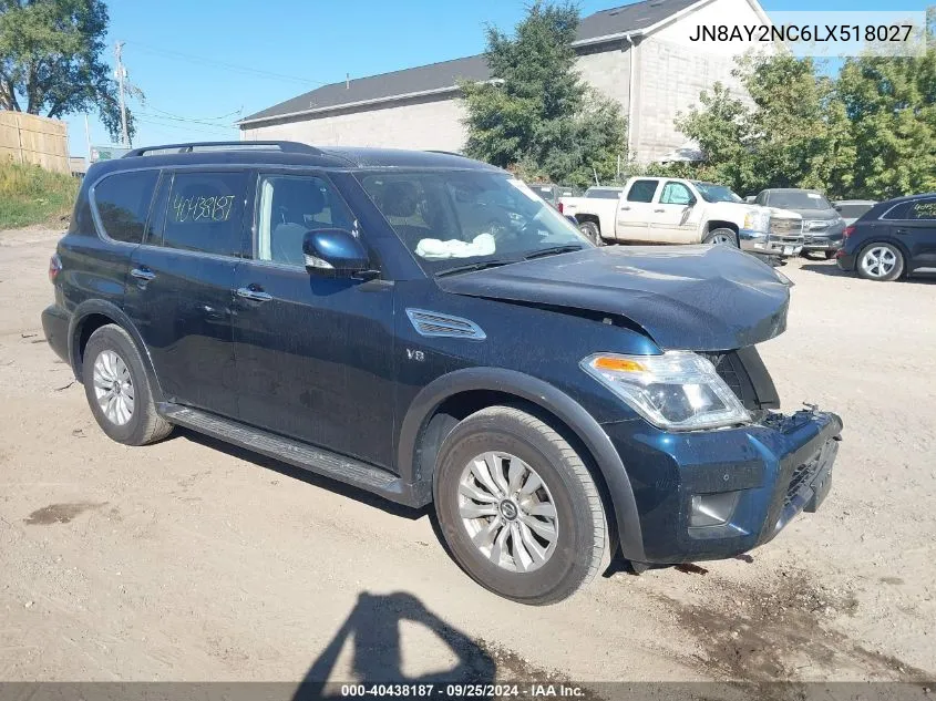 2020 Nissan Armada Sv 4Wd VIN: JN8AY2NC6LX518027 Lot: 40438187