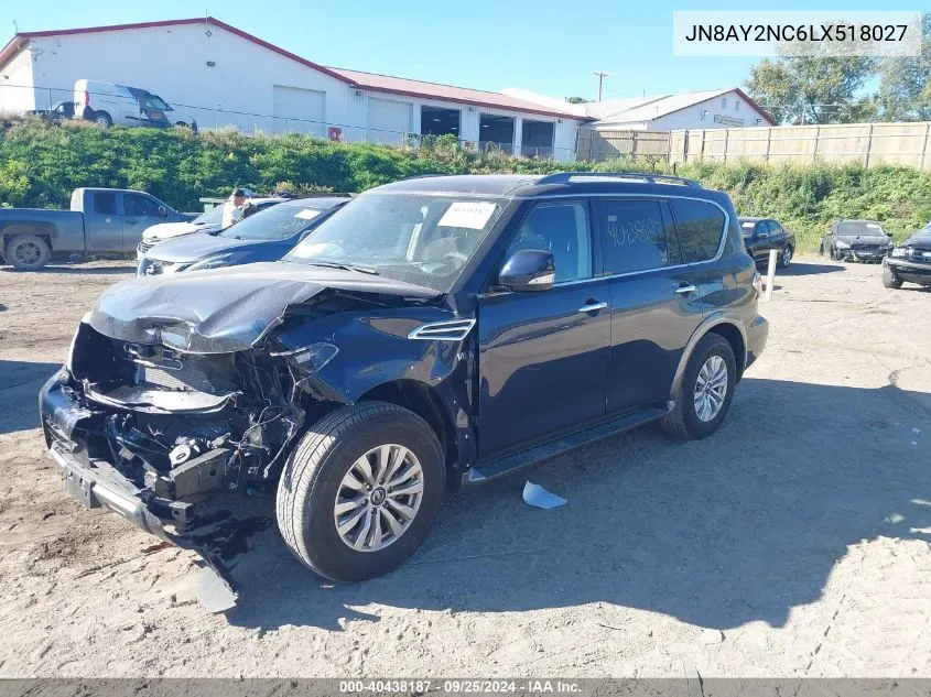 2020 Nissan Armada Sv 4Wd VIN: JN8AY2NC6LX518027 Lot: 40438187