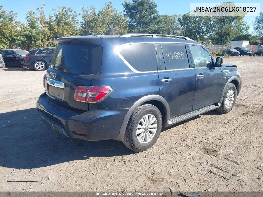 2020 Nissan Armada Sv 4Wd VIN: JN8AY2NC6LX518027 Lot: 40438187