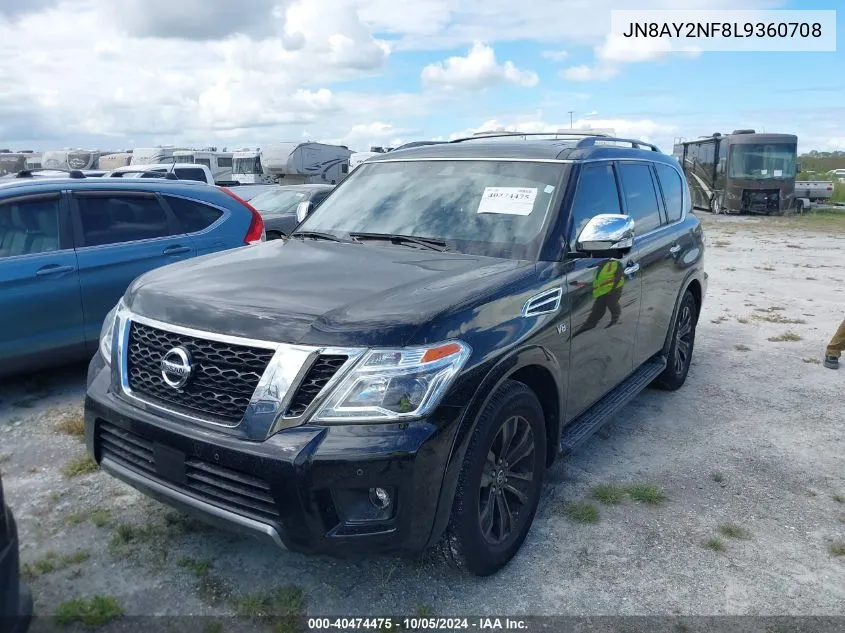 2020 Nissan Armada Platinum 2Wd VIN: JN8AY2NF8L9360708 Lot: 40474475