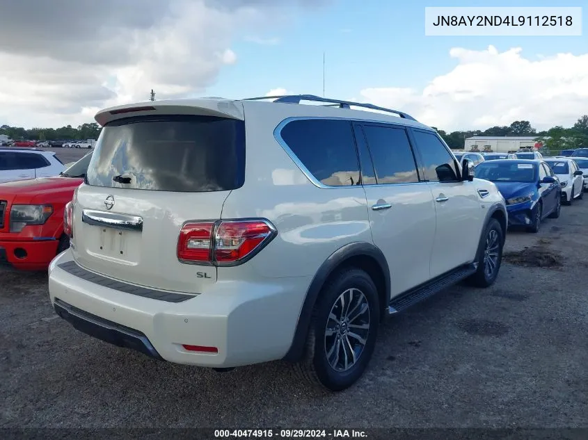 2020 Nissan Armada Sv/Sl/Platinum VIN: JN8AY2ND4L9112518 Lot: 40474915