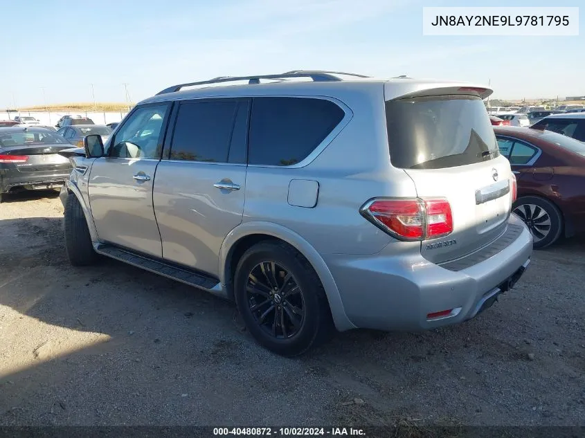 2020 Nissan Armada Platinum 4Wd VIN: JN8AY2NE9L9781795 Lot: 40480872