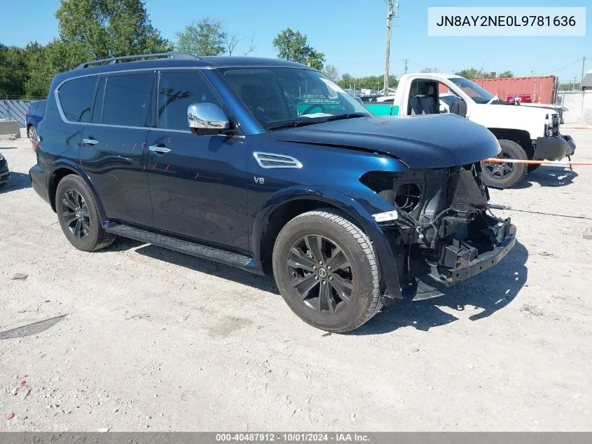 2020 Nissan Armada Platinum 4Wd VIN: JN8AY2NE0L9781636 Lot: 40487912