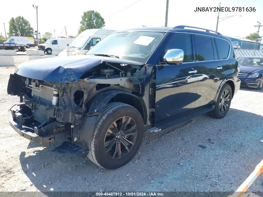 2020 Nissan Armada Platinum 4Wd VIN: JN8AY2NE0L9781636 Lot: 40487912