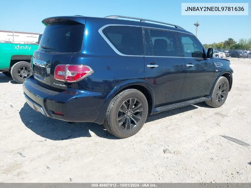 2020 Nissan Armada Platinum 4Wd VIN: JN8AY2NE0L9781636 Lot: 40487912