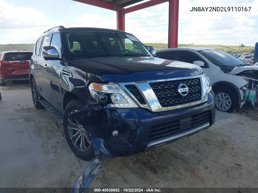 2020 Nissan Armada Sl 2Wd VIN: JN8AY2ND2L9110167 Lot: 40538852