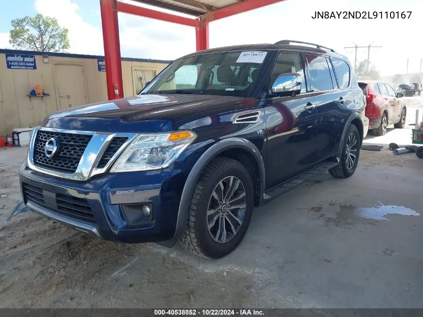 2020 Nissan Armada Sl 2Wd VIN: JN8AY2ND2L9110167 Lot: 40538852