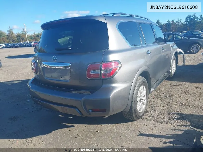 2020 Nissan Armada Sv 4Wd VIN: JN8AY2NC6L9616608 Lot: 40589298