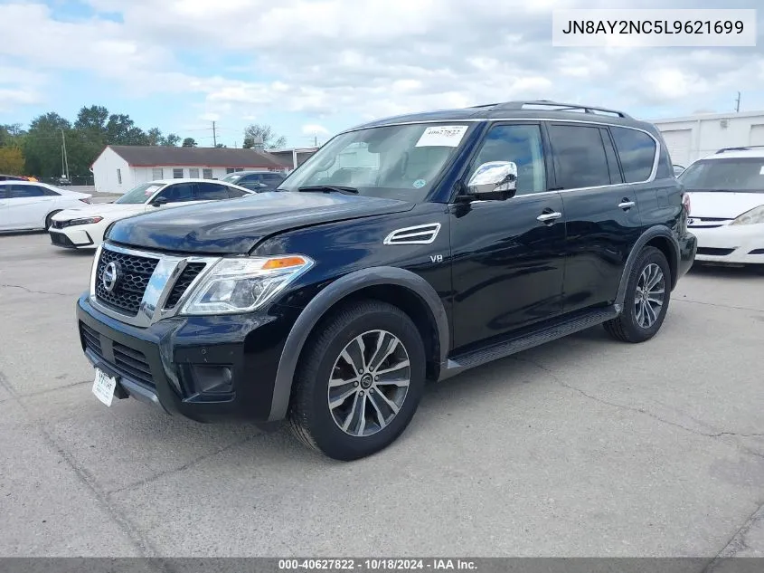 2020 Nissan Armada Sl 4Wd VIN: JN8AY2NC5L9621699 Lot: 40627822