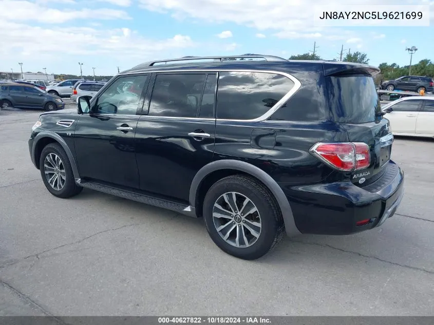 2020 Nissan Armada Sl 4Wd VIN: JN8AY2NC5L9621699 Lot: 40627822