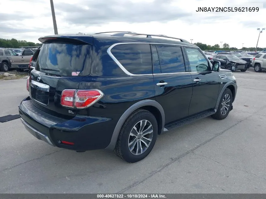 2020 Nissan Armada Sl 4Wd VIN: JN8AY2NC5L9621699 Lot: 40627822