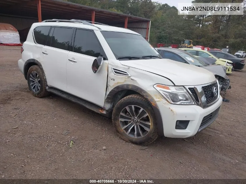 JN8AY2ND8L9111534 2020 Nissan Armada Sl 2Wd