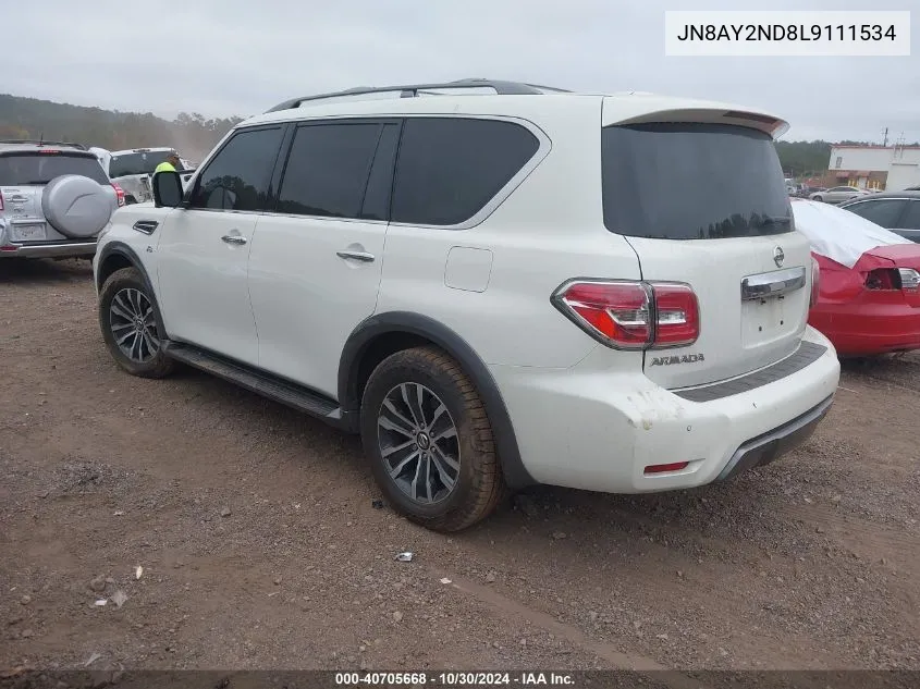 JN8AY2ND8L9111534 2020 Nissan Armada Sl 2Wd