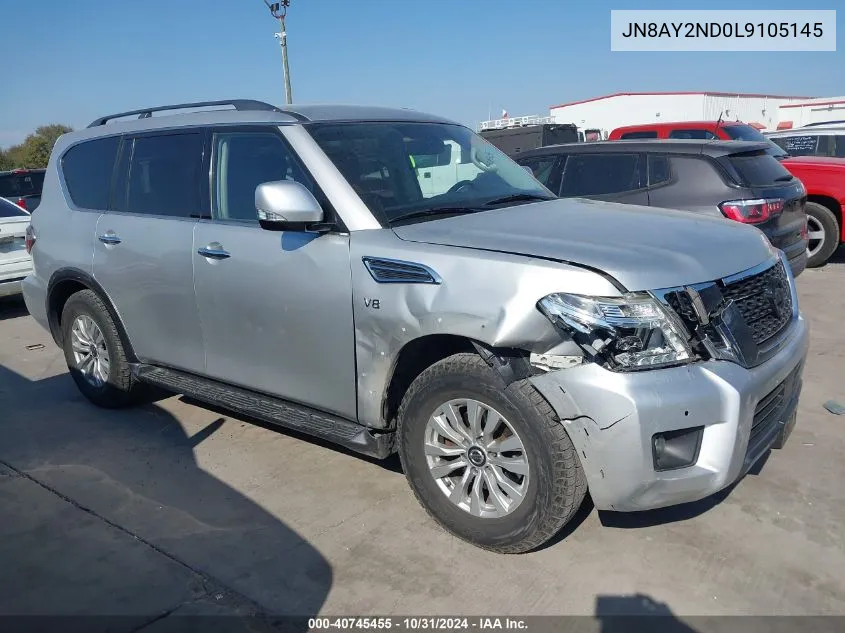 2020 Nissan Armada Sv 2Wd VIN: JN8AY2ND0L9105145 Lot: 40745455