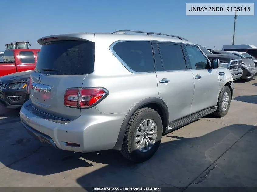 2020 Nissan Armada Sv 2Wd VIN: JN8AY2ND0L9105145 Lot: 40745455