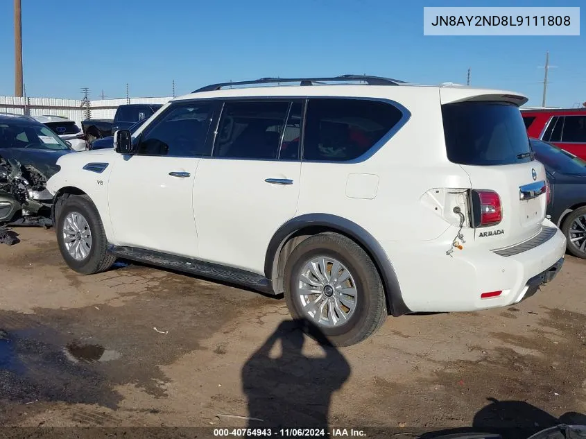 2020 Nissan Armada Sv 2Wd VIN: JN8AY2ND8L9111808 Lot: 40754943