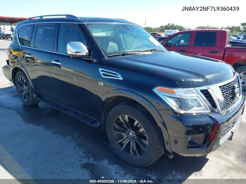 2020 Nissan Armada Platinum 2Wd VIN: JN8AY2NF7L9360439 Lot: 40805286