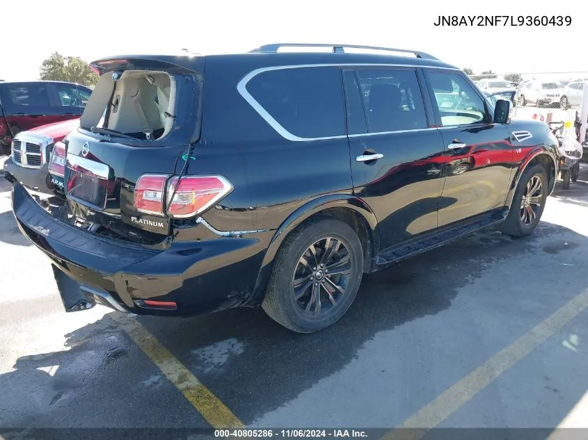 2020 Nissan Armada Platinum 2Wd VIN: JN8AY2NF7L9360439 Lot: 40805286