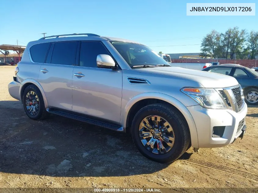 2020 Nissan Armada Sv 2Wd VIN: JN8AY2ND9LX017206 Lot: 40908918