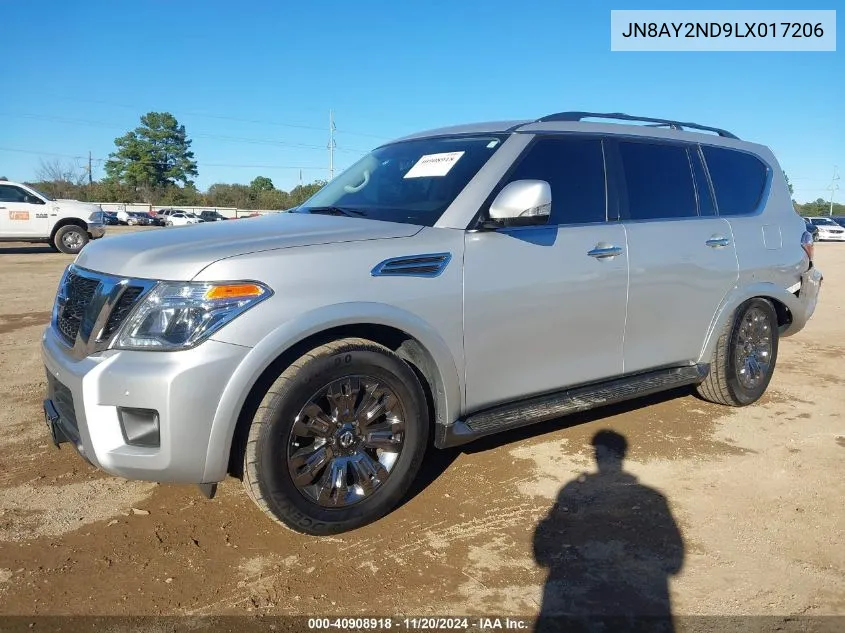 2020 Nissan Armada Sv 2Wd VIN: JN8AY2ND9LX017206 Lot: 40908918