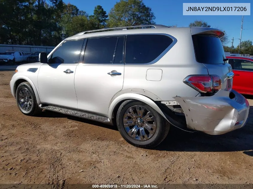 2020 Nissan Armada Sv 2Wd VIN: JN8AY2ND9LX017206 Lot: 40908918