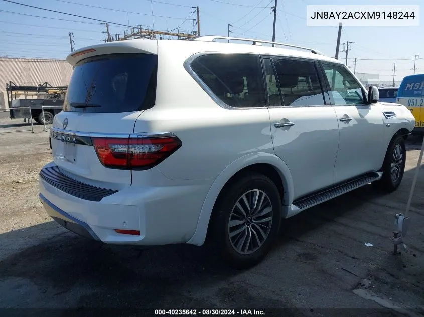 2021 Nissan Armada Sv 2Wd VIN: JN8AY2ACXM9148244 Lot: 40235642