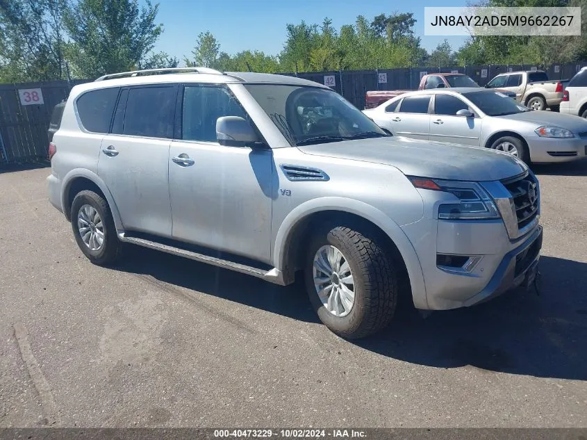 2021 Nissan Armada Sv 4Wd VIN: JN8AY2AD5M9662267 Lot: 40473229