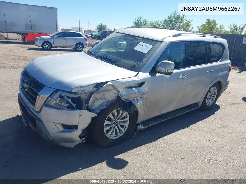 2021 Nissan Armada Sv 4Wd VIN: JN8AY2AD5M9662267 Lot: 40473229