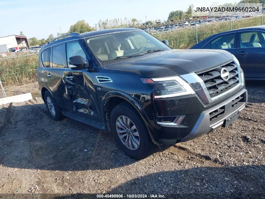 2021 Nissan Armada Sv 4Wd VIN: JN8AY2AD4M9660204 Lot: 40498906