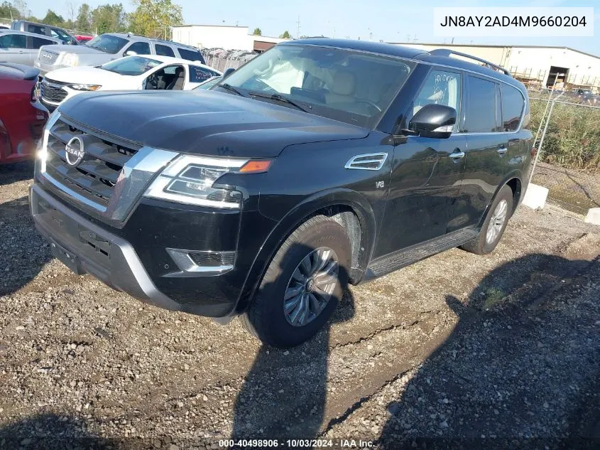 2021 Nissan Armada Sv 4Wd VIN: JN8AY2AD4M9660204 Lot: 40498906