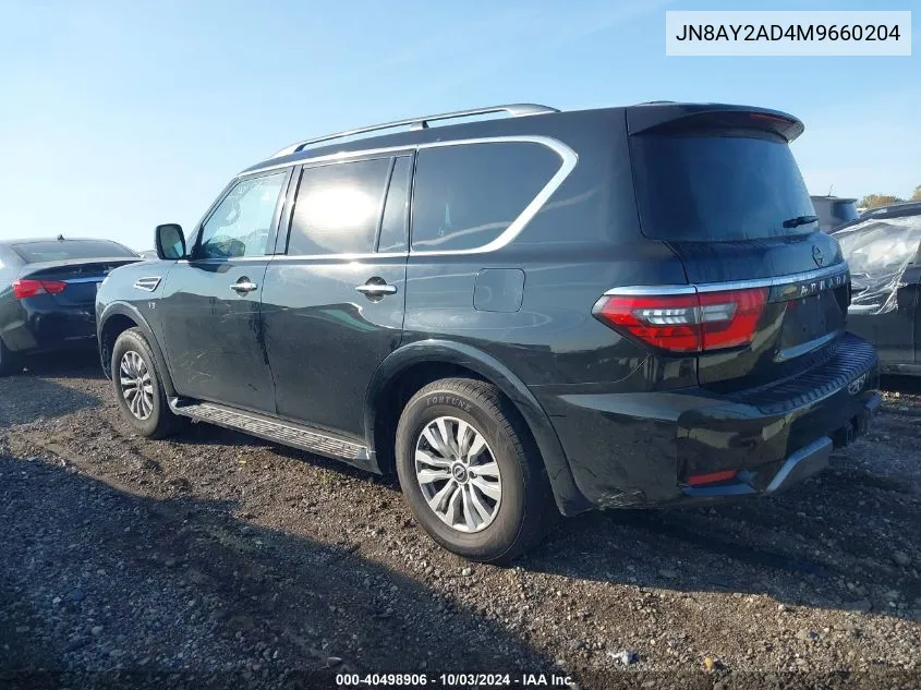 2021 Nissan Armada Sv 4Wd VIN: JN8AY2AD4M9660204 Lot: 40498906