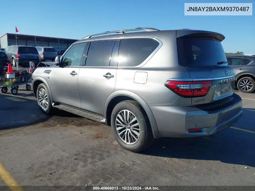 2021 Nissan Armada Sl 2Wd VIN: JN8AY2BAXM9370487 Lot: 40668013