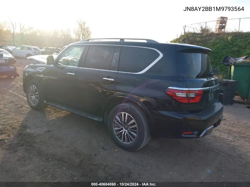 2021 Nissan Armada Sl VIN: JN8AY2BB1M9793564 Lot: 40684060