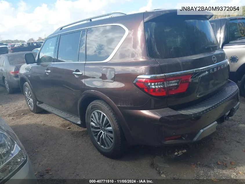 2021 Nissan Armada Sl 2Wd VIN: JN8AY2BA0M9372054 Lot: 40771510