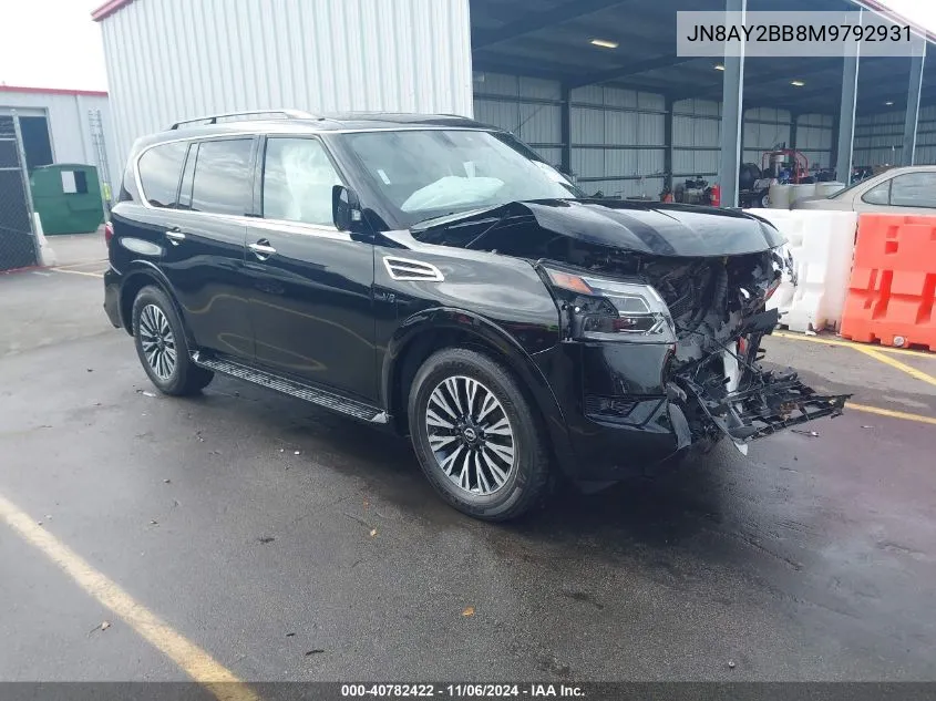 2021 Nissan Armada Sl 4Wd VIN: JN8AY2BB8M9792931 Lot: 40782422