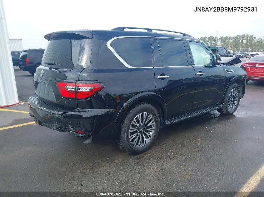 2021 Nissan Armada Sl 4Wd VIN: JN8AY2BB8M9792931 Lot: 40782422