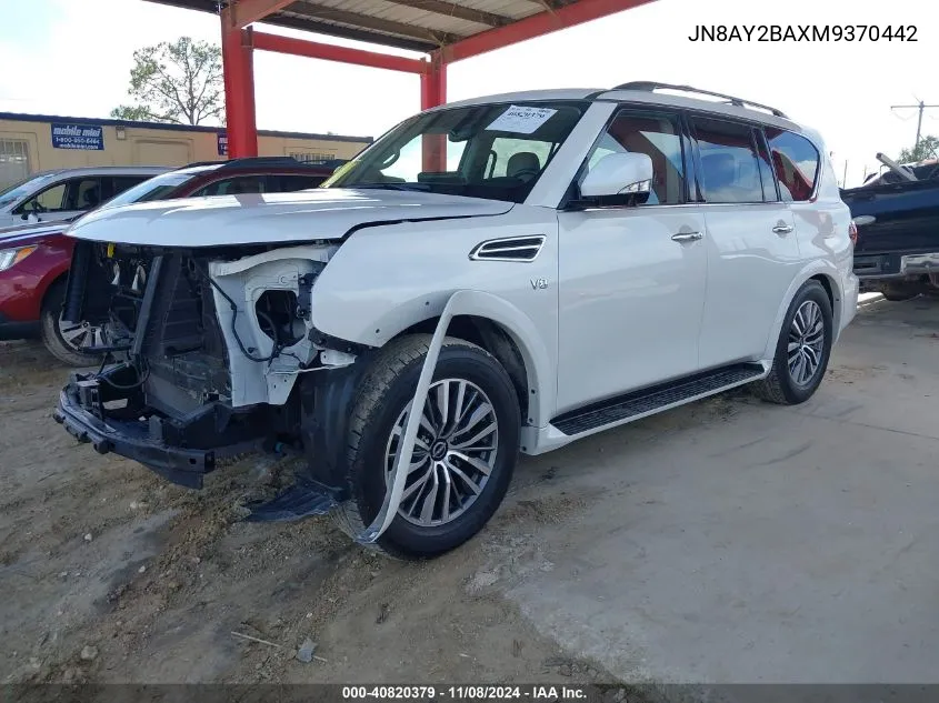 2021 Nissan Armada Sl 2Wd VIN: JN8AY2BAXM9370442 Lot: 40820379