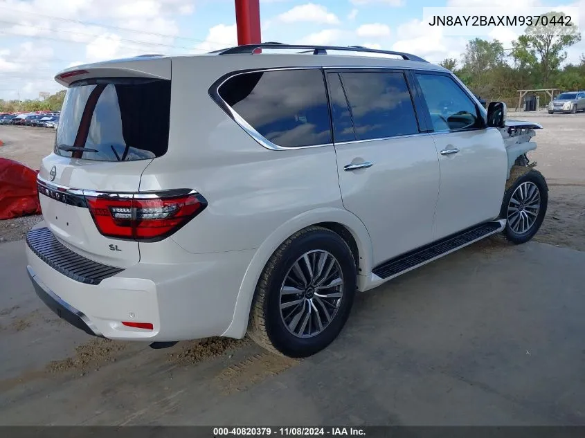 2021 Nissan Armada Sl 2Wd VIN: JN8AY2BAXM9370442 Lot: 40820379