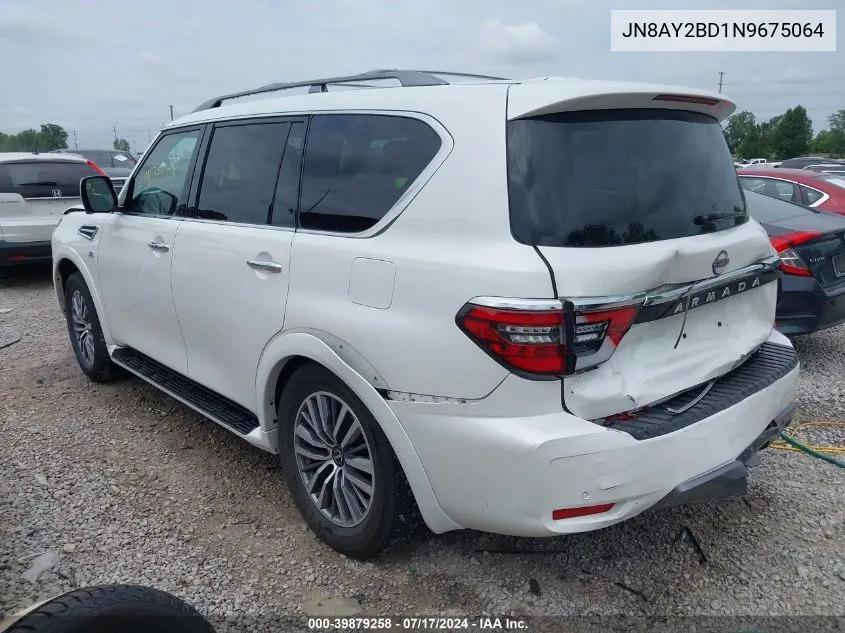 2022 Nissan Armada Sl 4Wd VIN: JN8AY2BD1N9675064 Lot: 39879258