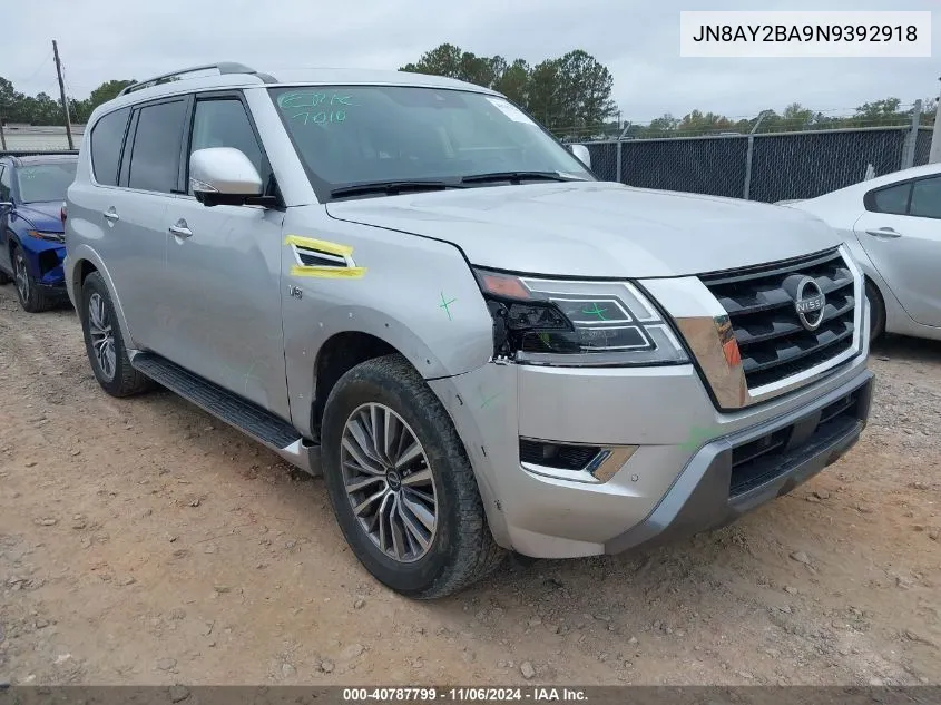 2022 Nissan Armada Sl 2Wd VIN: JN8AY2BA9N9392918 Lot: 40787799