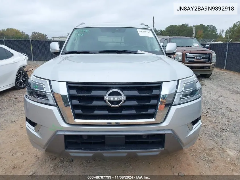 2022 Nissan Armada Sl 2Wd VIN: JN8AY2BA9N9392918 Lot: 40787799