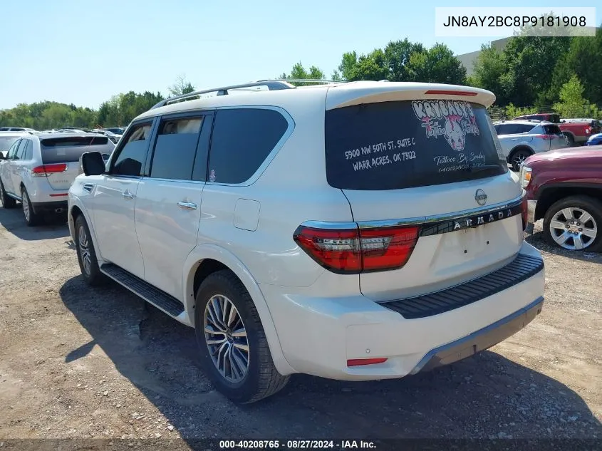 2023 Nissan Armada Sl 2Wd VIN: JN8AY2BC8P9181908 Lot: 40208765