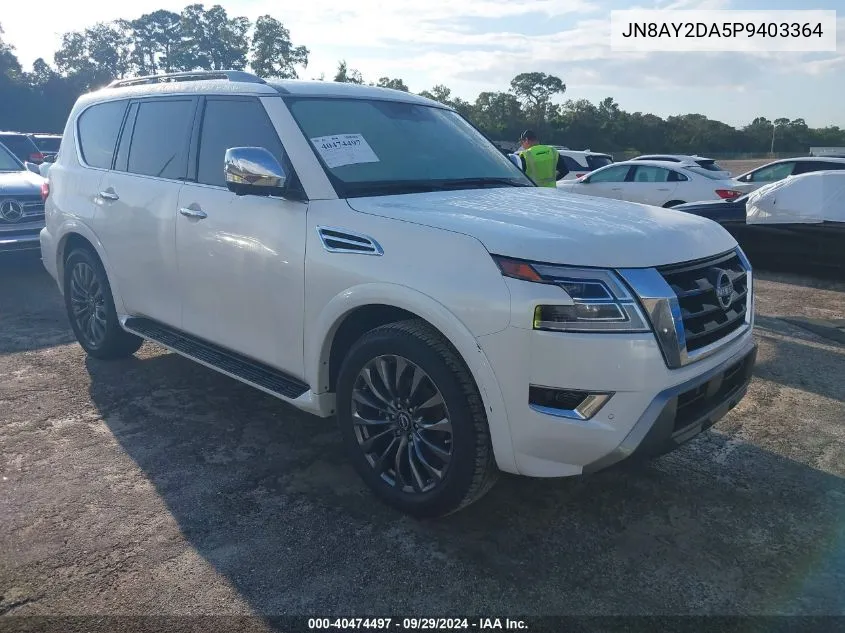 2023 Nissan Armada Platinum VIN: JN8AY2DA5P9403364 Lot: 40474497